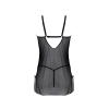 Пеньюар Passion DROSERA CHEMISE black, L/XL, мереживний ліф зі стрепами, трусики в комплекті