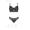 Комплект Passion DROSERA SET black, L/XL, сітка+мереживо, бюстьє та трусики танга