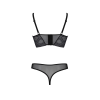 Комплект Passion DROSERA SET black S/M, сітка+мереживо, бюстьє та трусики танга
