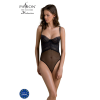 Боді Passion KERRIA BODY black, L/XL, з високими вирізами та верхом балконет