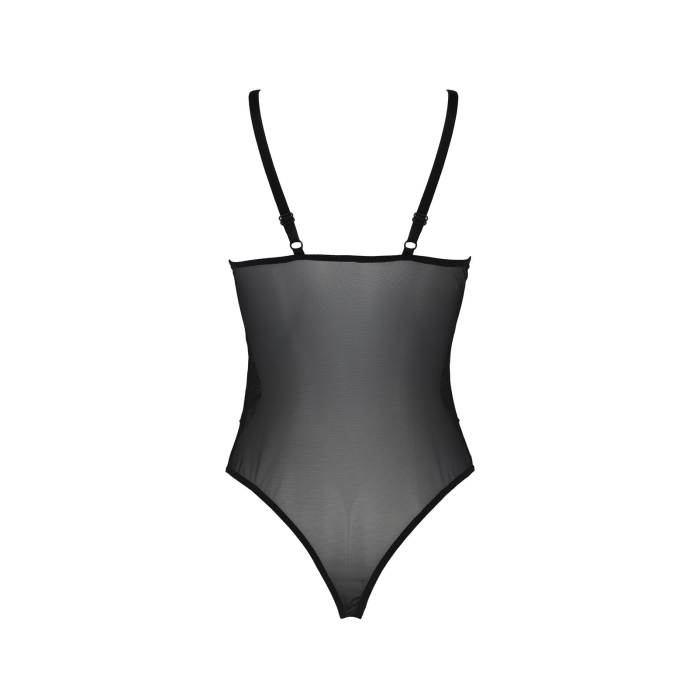 Боді Passion KERRIA BODY black, XXL/XXXL, з високими вирізами та верхом балконет