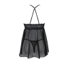 Пеньюар Passion KERRIA CHEMISE black, L/XL, мереживний верх, трусики в комплекті