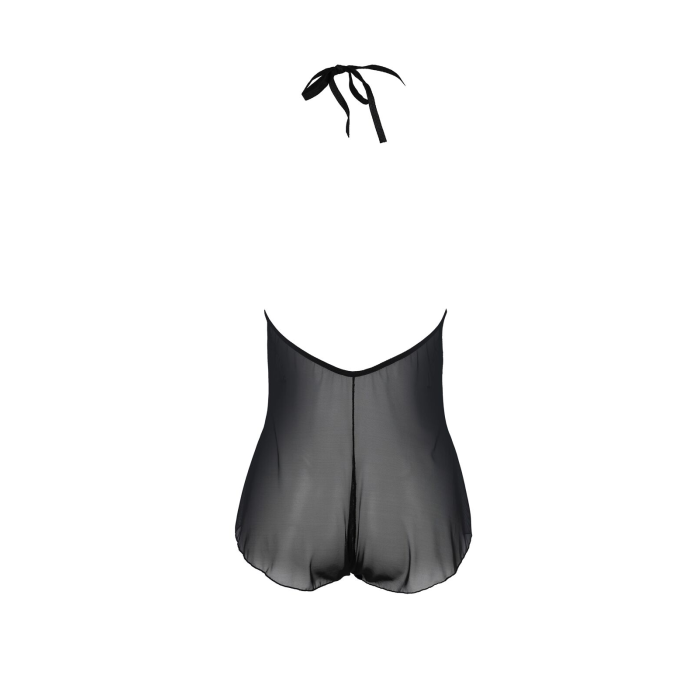 Боді Passion LEAFA BODY black, L/XL, на зав'язках, м'яка чашка, низ у вигляді шортиків