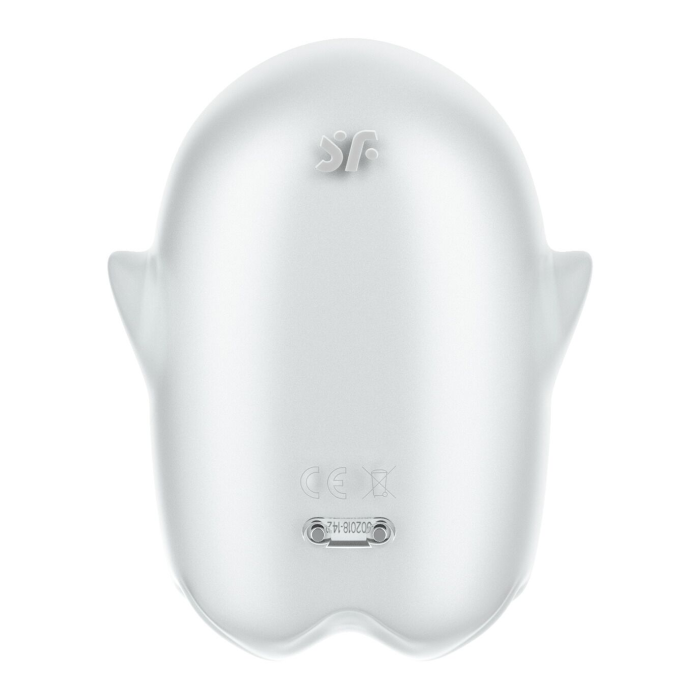 Вакуумний кліторальний стимулятор з вібрацією Satisfyer Glowing Ghost White, світиться в темряві