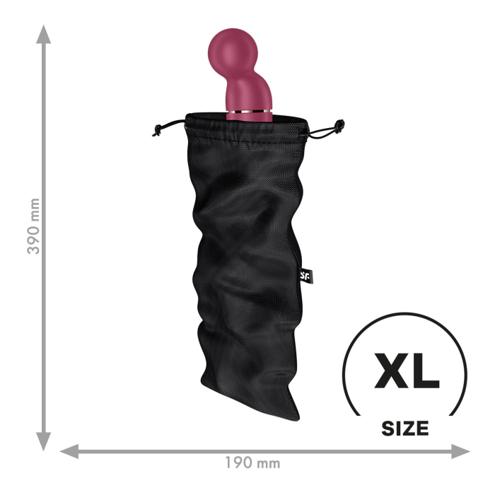 Мішечок для секс-іграшок Satisfyer Treasure Bag XL, чорний, на шнурку