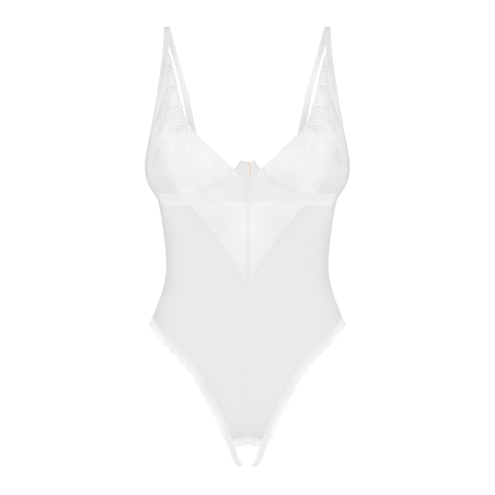 Боді з доступом Obsessive Alissium crotchless teddy, XS/S, ліф з м’якою чашкою, високі трусики