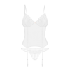 Корсет Obsessive Alissium corset&thong XS/S, гнучкі кісточки, відкрита спина, стрінги в комплекті