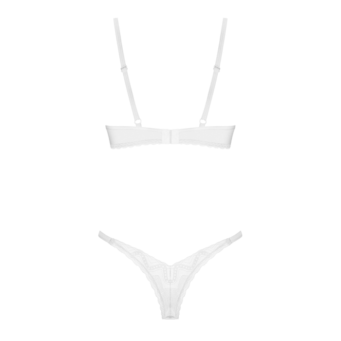 Комплект Obsessive Alissium 2-pcs set, XL/2XL, мереживо, ліф з м’якою чашкою, трусики танга