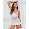 Пеньюар Obsessive Alissium chemise & thong, XS/S, мереживний ліф, стрінги в комплекті