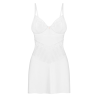 Пеньюар Obsessive Alissium chemise & thong, XL/2XL, мереживний ліф, стрінги в комплекті