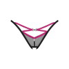 Трусики-стрінги Obsessive Novenes crotchless thong, M/L, сітка, стрепи, прикраса зі стразами