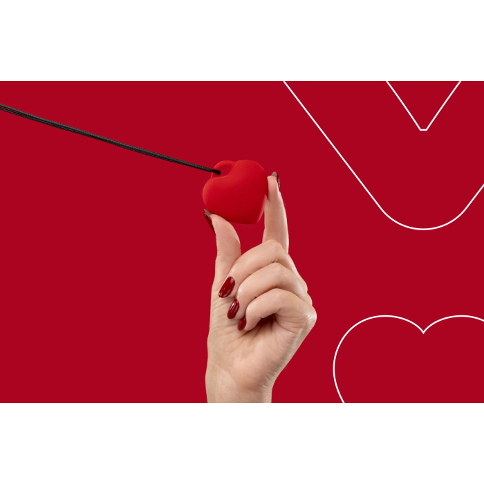 Мінівібратор «Сердечко» FairyGasm PleasureStone red, 9 режимів, на шнурку