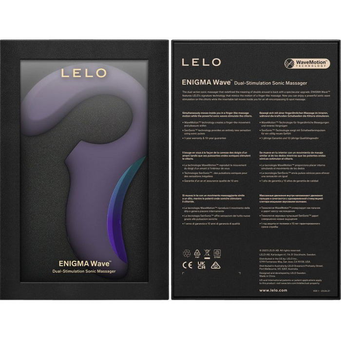 Кліторально-вагінальний звуковий стимулятор LELO Enigma WAVE Cyber Purple, 3 типи стимуляції