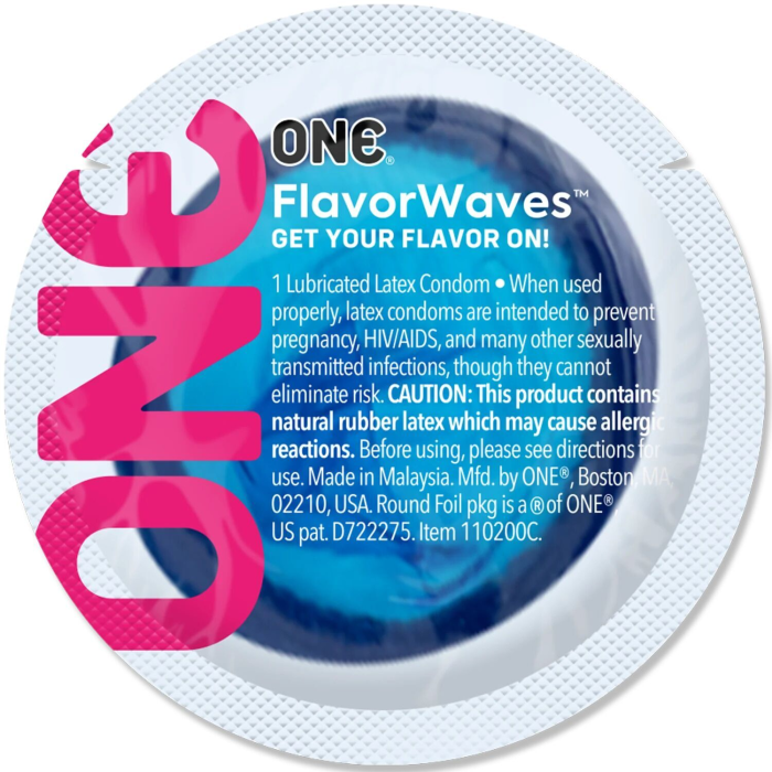 Ароматизований презерватив ONE FlavorWaves Chocolate Strawberry, 1 шт, запах полуниці та шоколаду