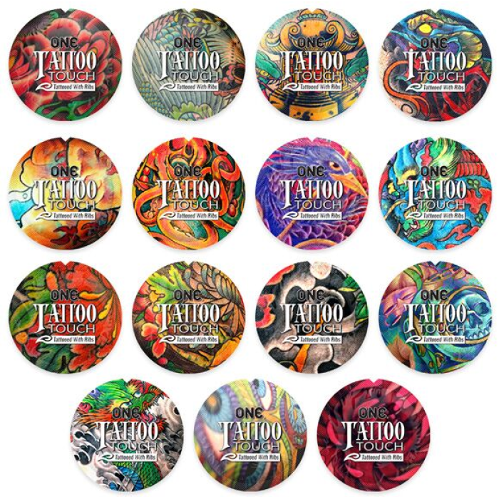 Презерватив ONE Tattoo Touch Purple, 1 шт, фіолетовий з рельєфом у вигляді татуювання