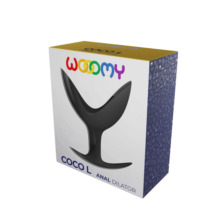 Анальний розширювач Wooomy Coco L, чорний, силіконовий, роздвоєний