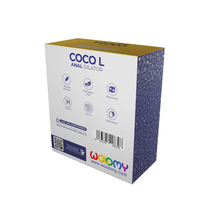 Анальний розширювач Wooomy Coco L, чорний, силіконовий, роздвоєний