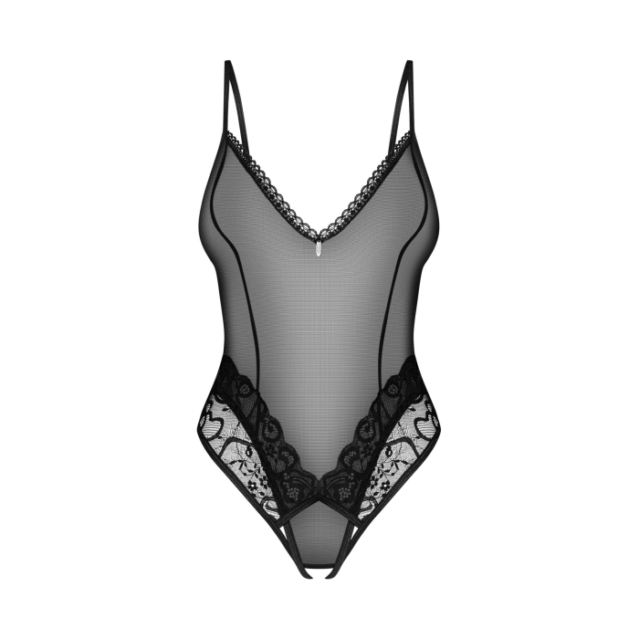 Тедді з доступом Obsessive Blomentis crotchless teddy, M/L, прозоре, відкрита спина, низ-стрінги