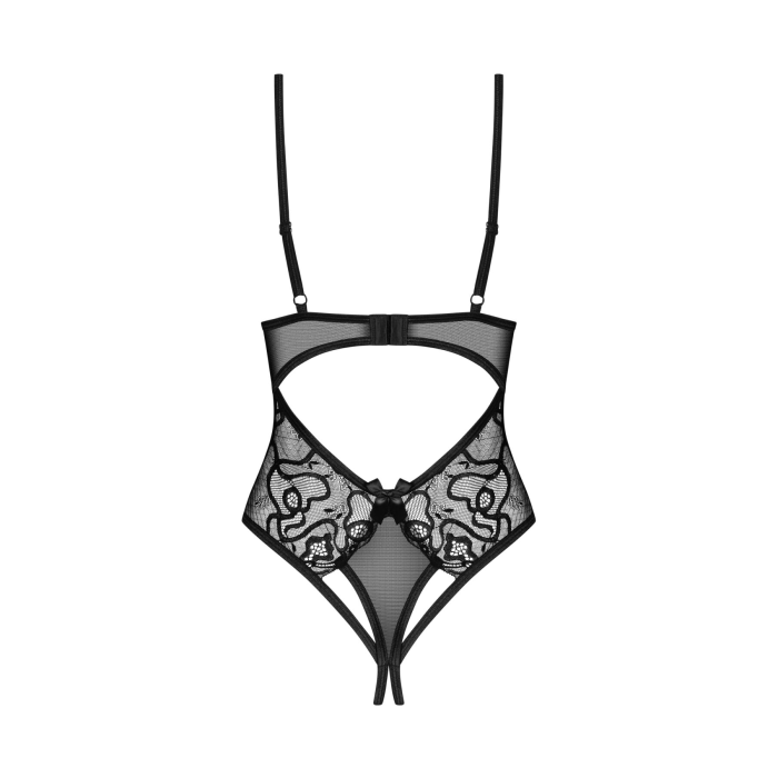 Тедді з доступом Obsessive Blomentis crotchless teddy, M/L, прозоре, відкрита спина, низ-стрінги