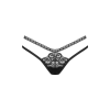 Трусики-стрінги Obsessive Blomentis thong, XL/2XL, чорні, мереживні, боковинки — подвійні смужки