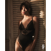 Тедді Obsessive Lobellis teddy, XL/2XL, чорне, ліф з м’якою чашкою, відкрита спина, низ-стрінги
