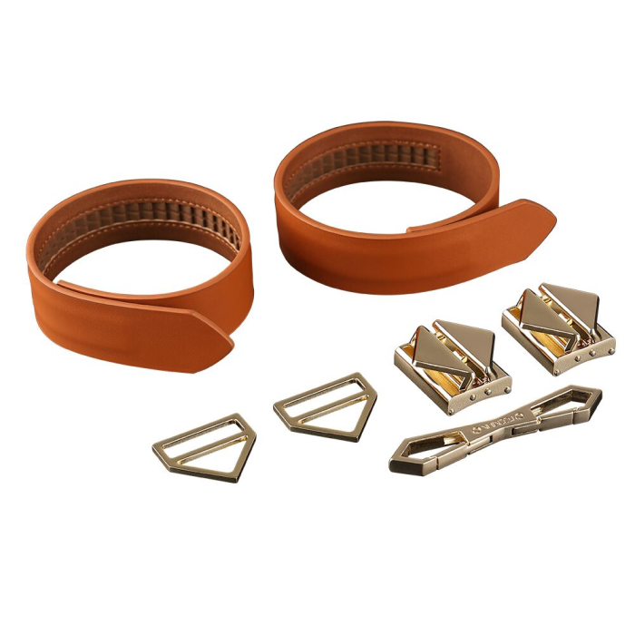 Фіксатори для рук та ніг LOCKINK Wristcuffs/Anklecuffs, коричневі, натуральна шкіра