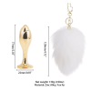 Металева анальна пробка — кролячий хвіст LOCKINK SEVANDA White Bunny-Tail Anal Rose-shape Plug