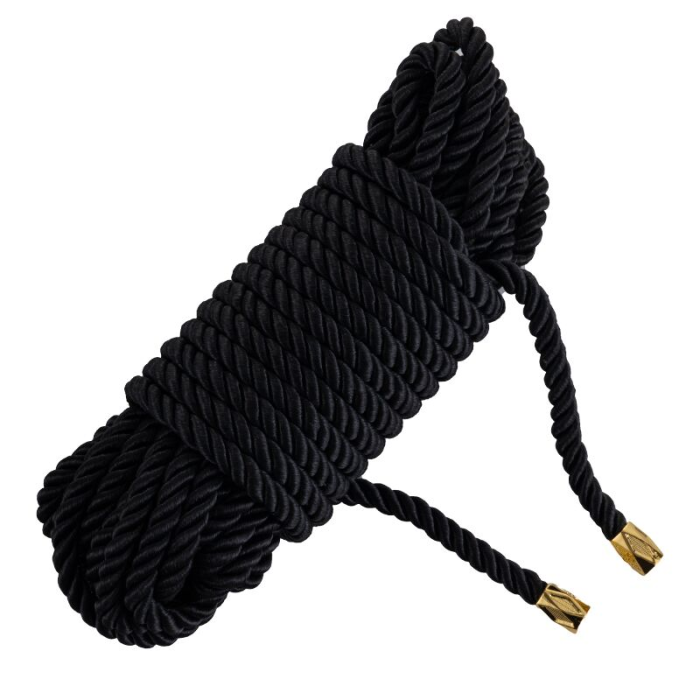 Мотузка для шибарі LOCKINK SEVANDA Shibari Pratice Rope, чорна, 8 м, нейлон+бавовна