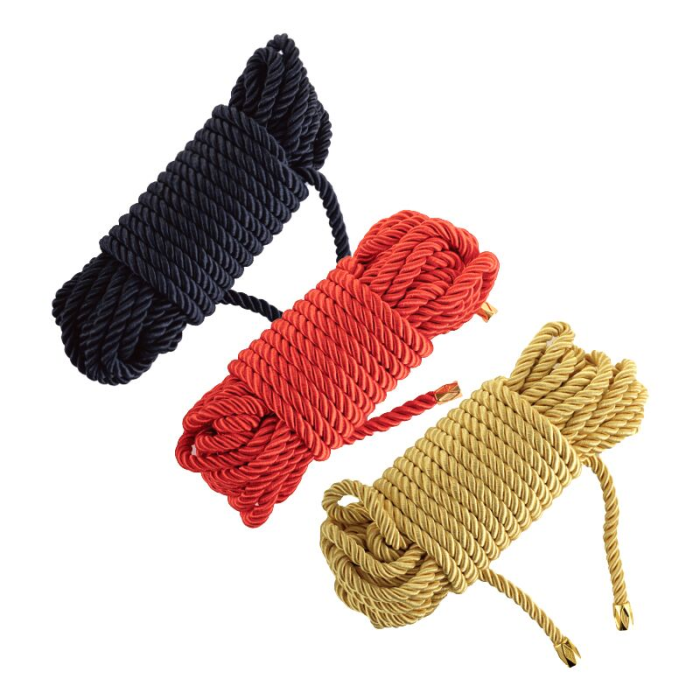 Мотузка для шибарі LOCKINK SEVANDA Shibari Pratice Rope, чорна, 8 м, нейлон+бавовна