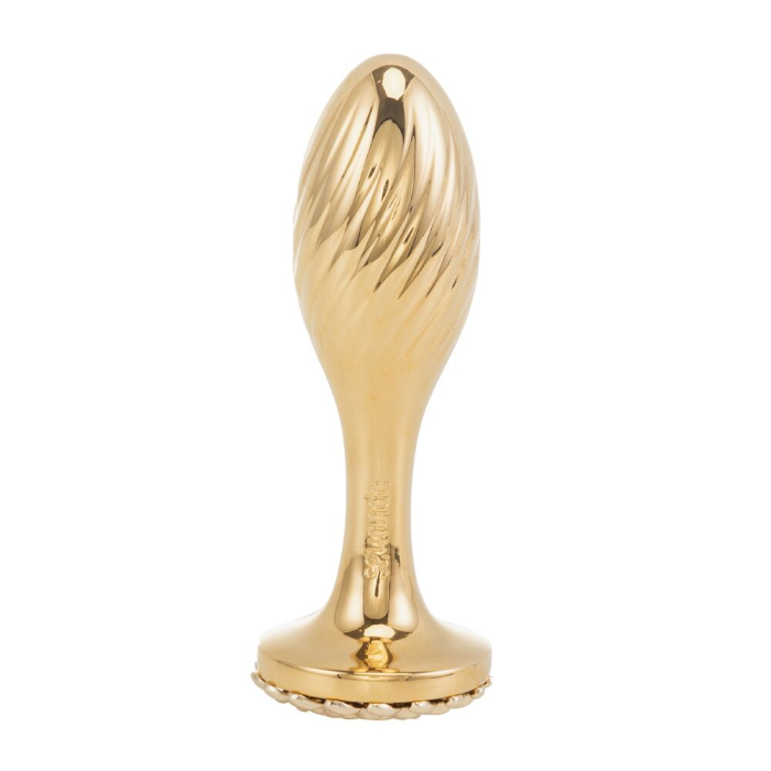 Металева анальна пробка LOCKINK SEVANDA Pearl Pear-shape Anal Plug, зі штучною перлиною