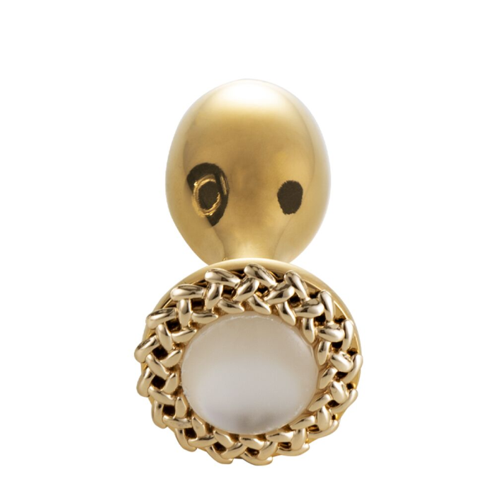 Металева анальна пробка LOCKINK SEVANDA Pearl Rose-shape Anal Plug, зі штучною перлиною