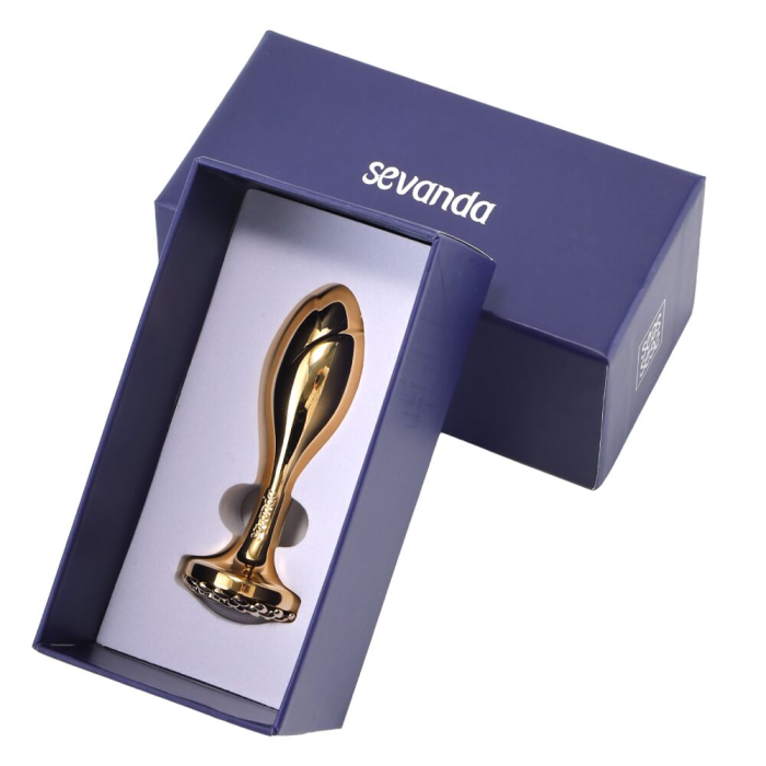 Металева анальна пробка LOCKINK SEVANDA Pearl Rose-shape Anal Plug, зі штучною перлиною