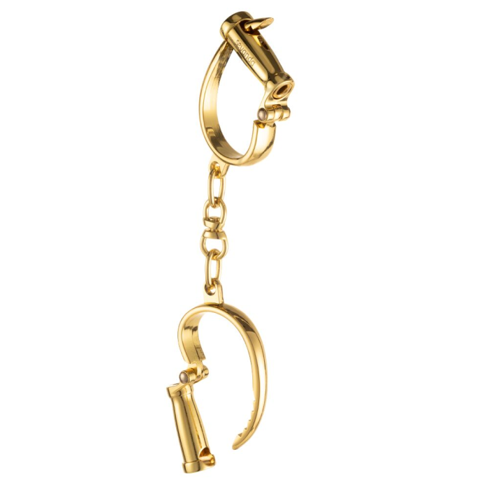 Наручники LOCKINK Love-slave Handcuffs, золотисті, металеві, у формі стремен