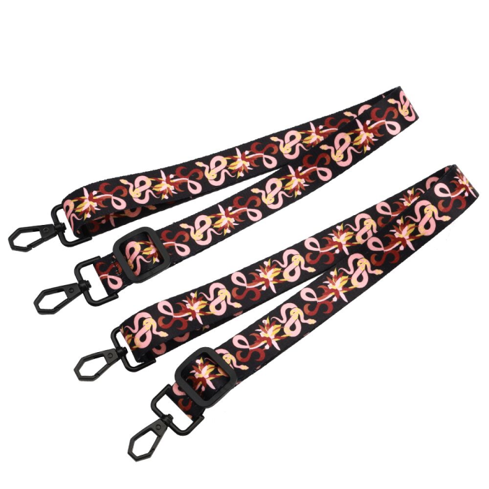 БДСМ-набір LOCKINK The Flowering Serpent Bondage Set, чорний, з малюнком у вигляді змій, 12 предметів
