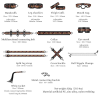 БДСМ-набір LOCKINK The Flowering Serpent Bondage Set, чорний, з малюнком у вигляді змій, 12 предметів