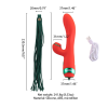 Вібратор-кролик з пульсацією та флогером LOCKINK SEVANDA Whip Vibrating Massage Wand, червоно-зелений