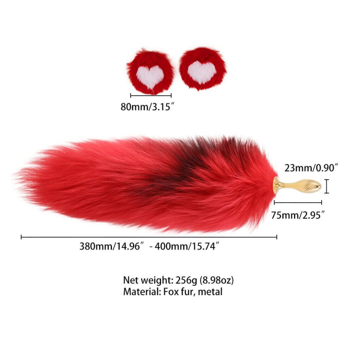 Анальна пробка з хвостом лисиці LOCKINK SEVANDA Red Vixen Set with Pear-shape Plug