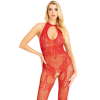 Бодістокінг Leg Avenue Rhinestone Lace and Net, One Size, червоний, зі стразами, відкритий доступ