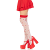 Панчохи Leg Avenue Polka Dot Mushroom Thigh Highs, One Size, біло-червоні, на резинці, малюнок — гриби