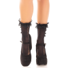 Шкарпетки ажурні Leg Avenue Mini Bow Lace Anklet, чорні, з рюшами, декор — бантики