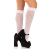 Гольфи ажурні Leg Avenue Sweetheart Ruffle Cuff Knee Highs, білі, малюнок-сердечка