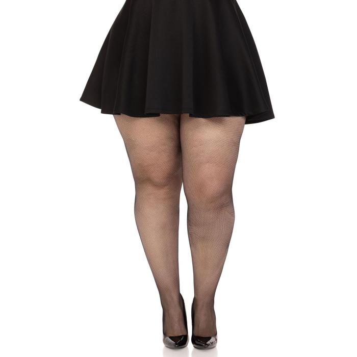 Колготки Leg Avenue Spandex micro net tights, 1X/2X, чорні, у дрібну сітку, середня посадка
