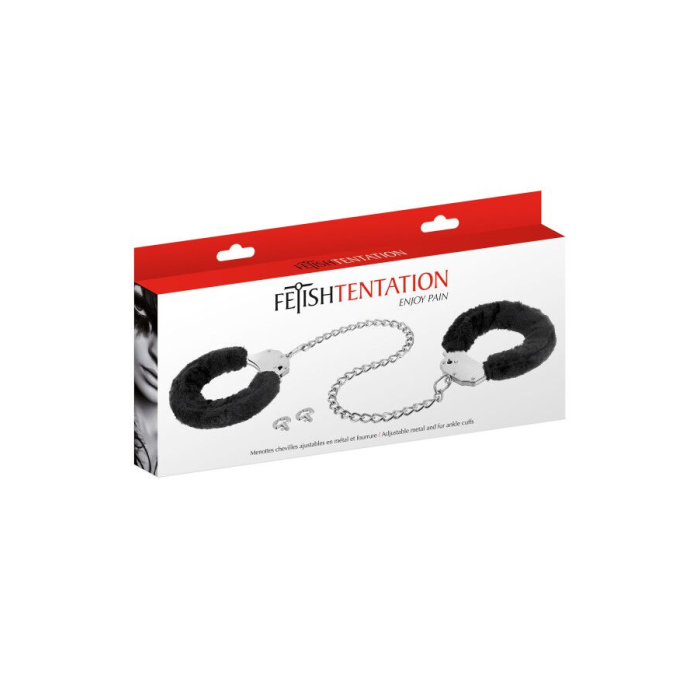 Поножі Fetish Tentation Adjustable metal and fur ankle cuffs