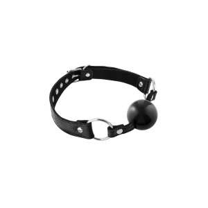 Кляп Fetish Tentation Premium Leather gag with silicone ball Black
