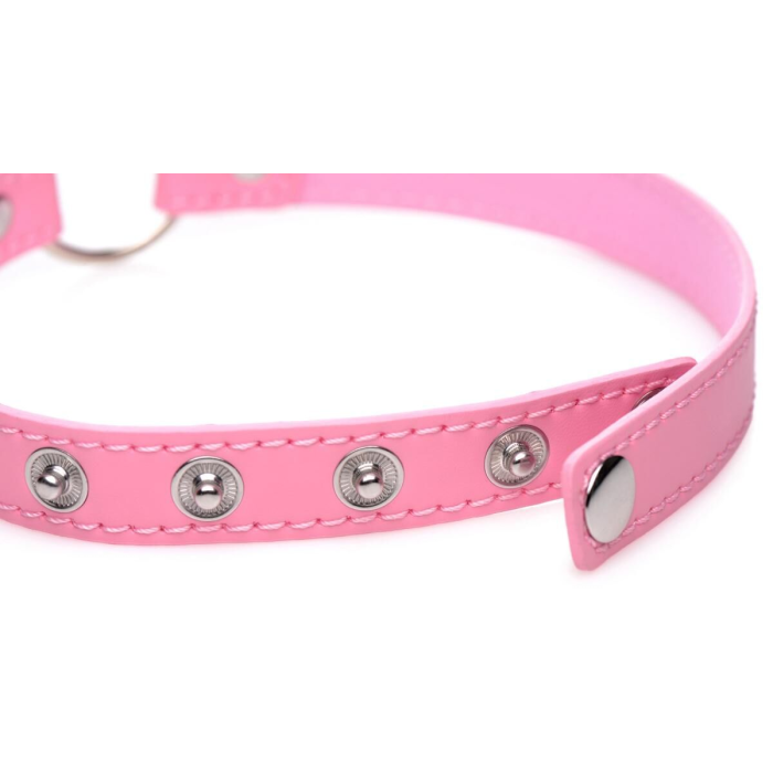 Чокер Master Series Kinky Kitty Ring Slim Choker - Pink