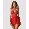 Бебі-дол Obsessive 838-BAB-3 babydoll & thong, S/M, червоний, мереживний ліф, стрінги в комплекті