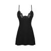 Сорочка Obsessive Bellastia chemise & thong, M/L, непрозора, фігурне декольте, стрінги в наборі