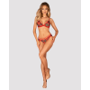 Комплект Obsessive Ms Merrilo 2-pcs set, XS/S, м’який бюстгальтер та трусики з доступом і з помпоном