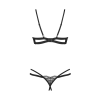 Комплект Obsessive Nutris 2-pcs crotchless set, XS/S, ліф з відкритими чашками, трусики з доступом