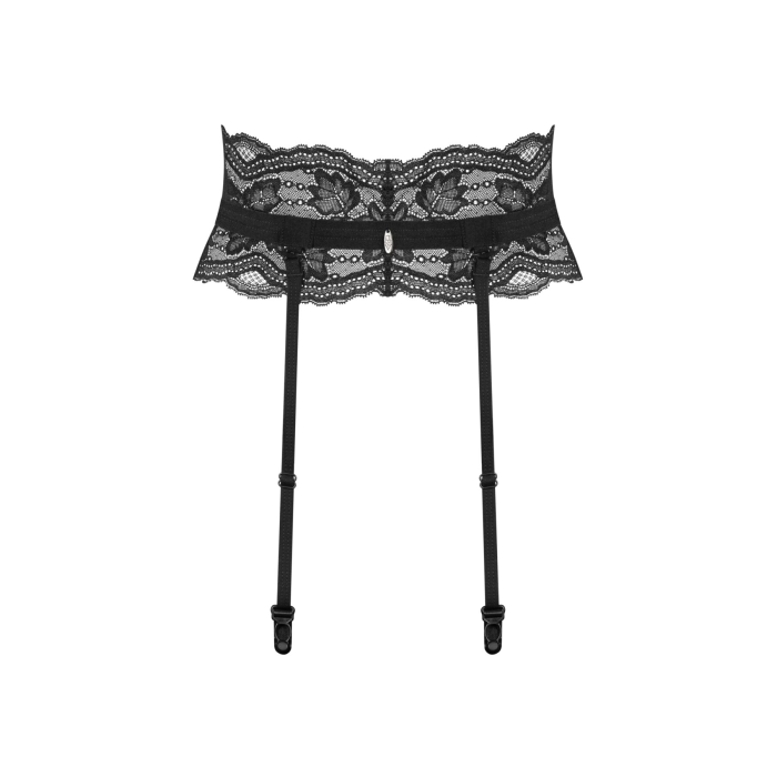 Пояс для панчіх Obsessive Nutris garter belt, XS/S, мереживний, з довгими пажами